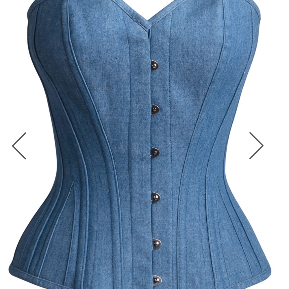NWT Steel Boned Denim Blue Corset